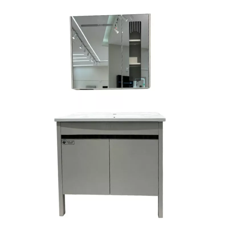 Vanité de salle de bain en PVC sur pied