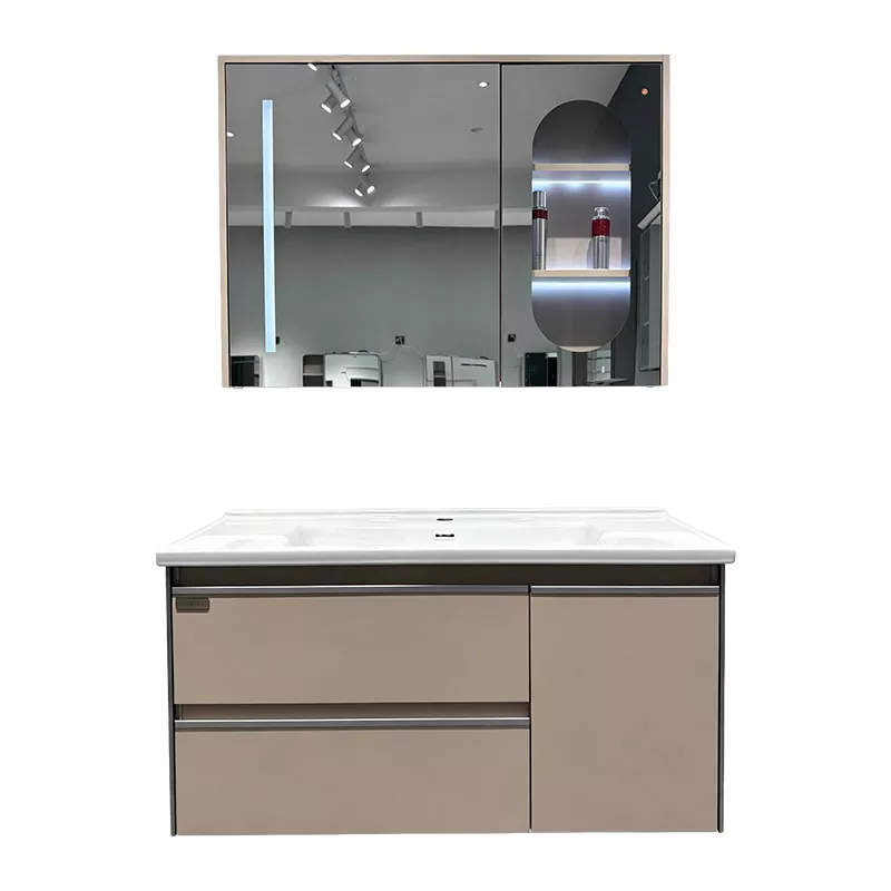 Vanité de salle de bain moderne multicouche en bois massif
