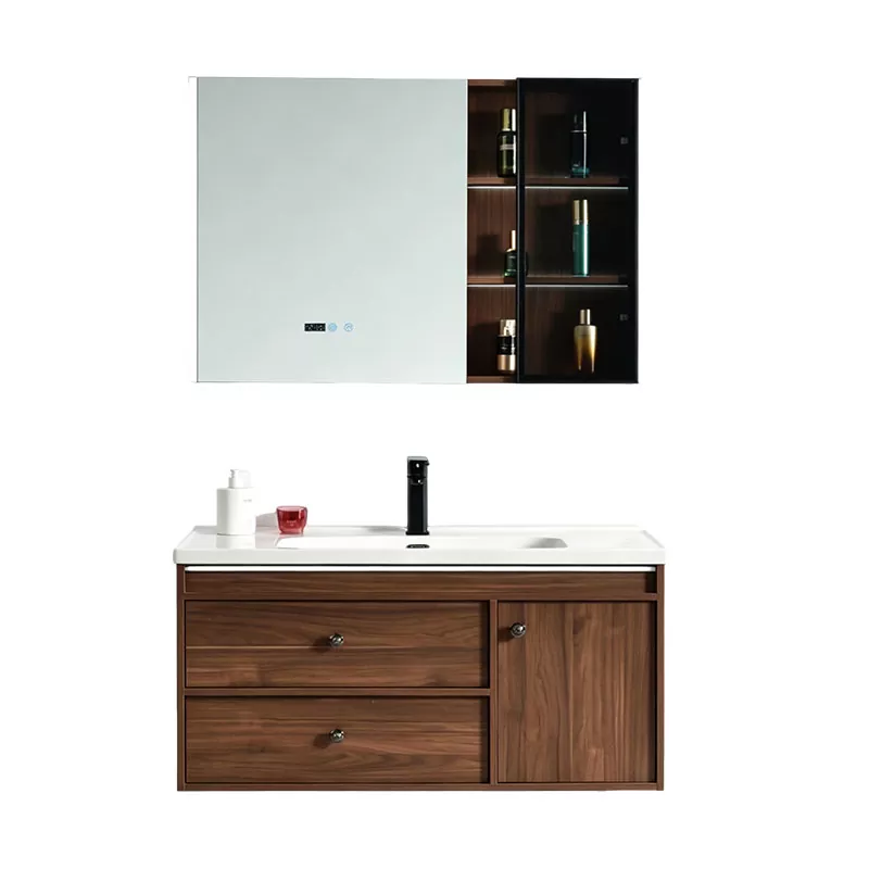 Vanité de salle de bain en bois massif multicouche de style scandinave