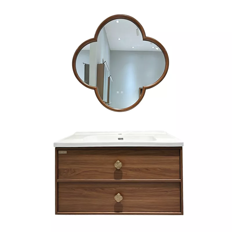 Vanité de salle de bain en bois massif multicouche imperméable